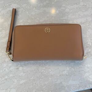 Tory Burch tan Wristlet wallet